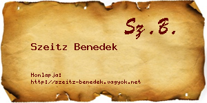 Szeitz Benedek névjegykártya